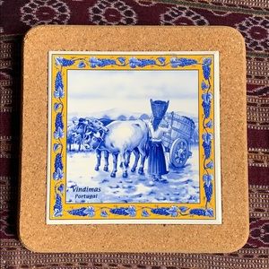🌞Portugal Souvenir Tile & Cork Trivet!